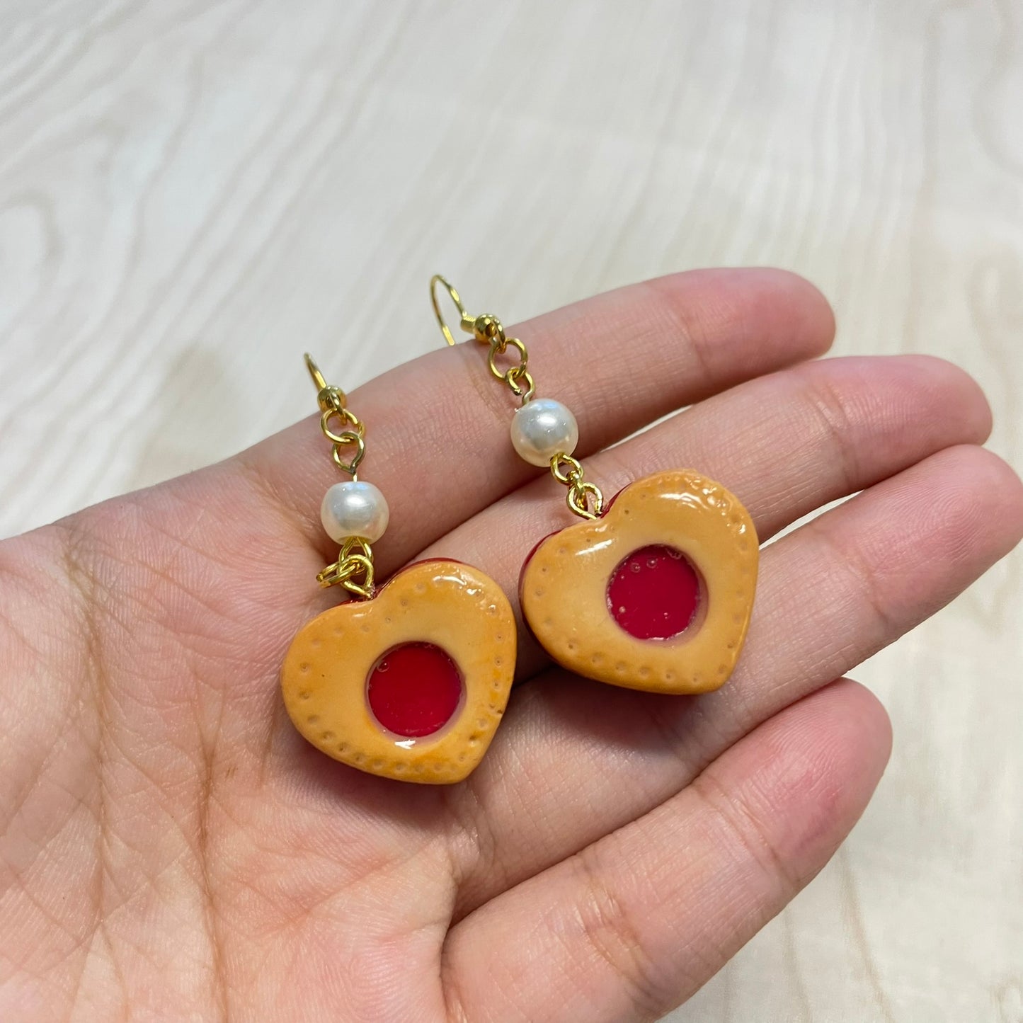 Heart Cookie Macaron Earrings