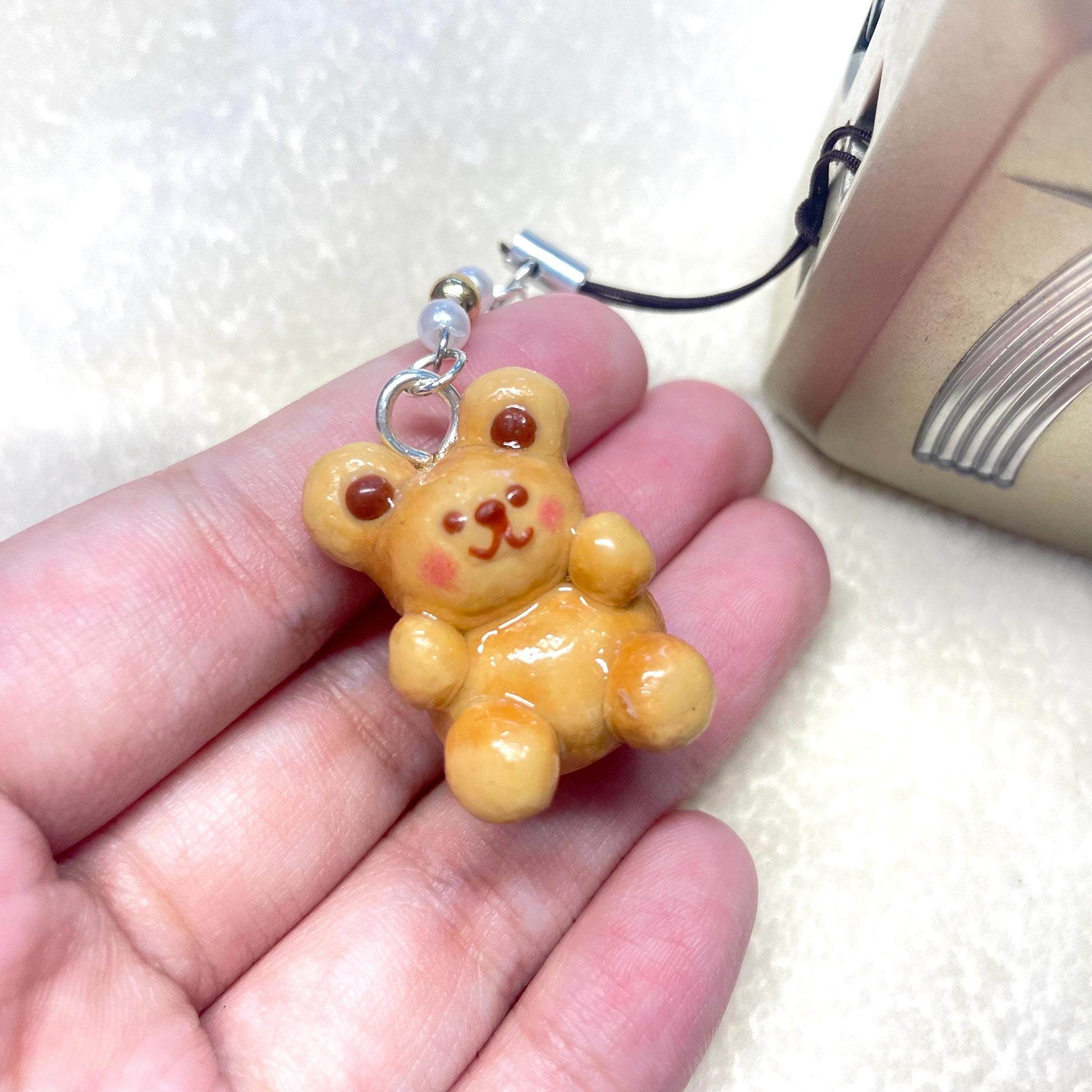 Handmade Polymer Clay Cute Bear Keychain Adorable Bear Keychain Gift for Kids Fun Keychain Cute Animal Keychain Keyring Gift for Her