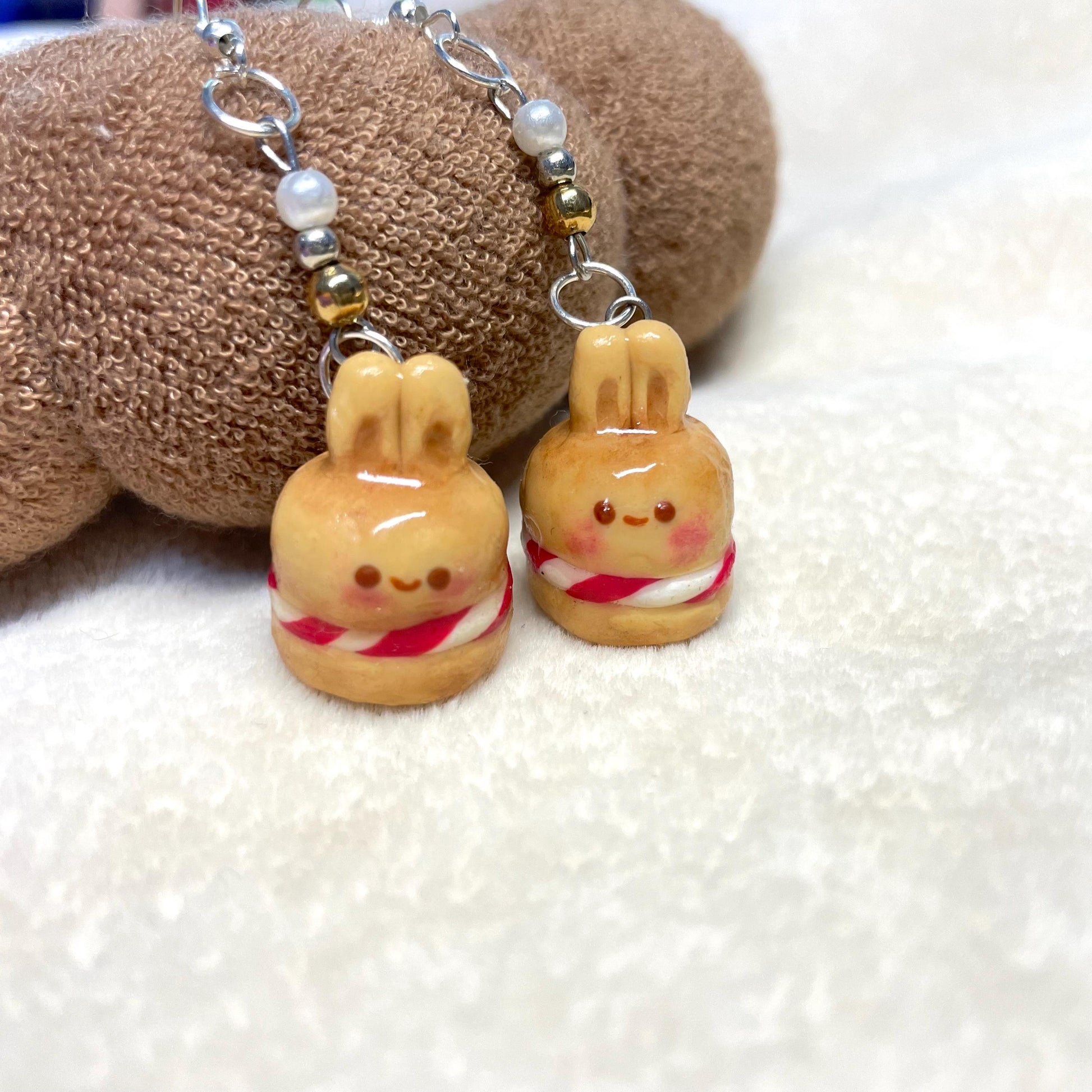 Handmade Polymer Clay Cute Bunny Earrings Cute Food Earrings Fun Jewelry Unique Earrings Gift for Her Cute Accessories