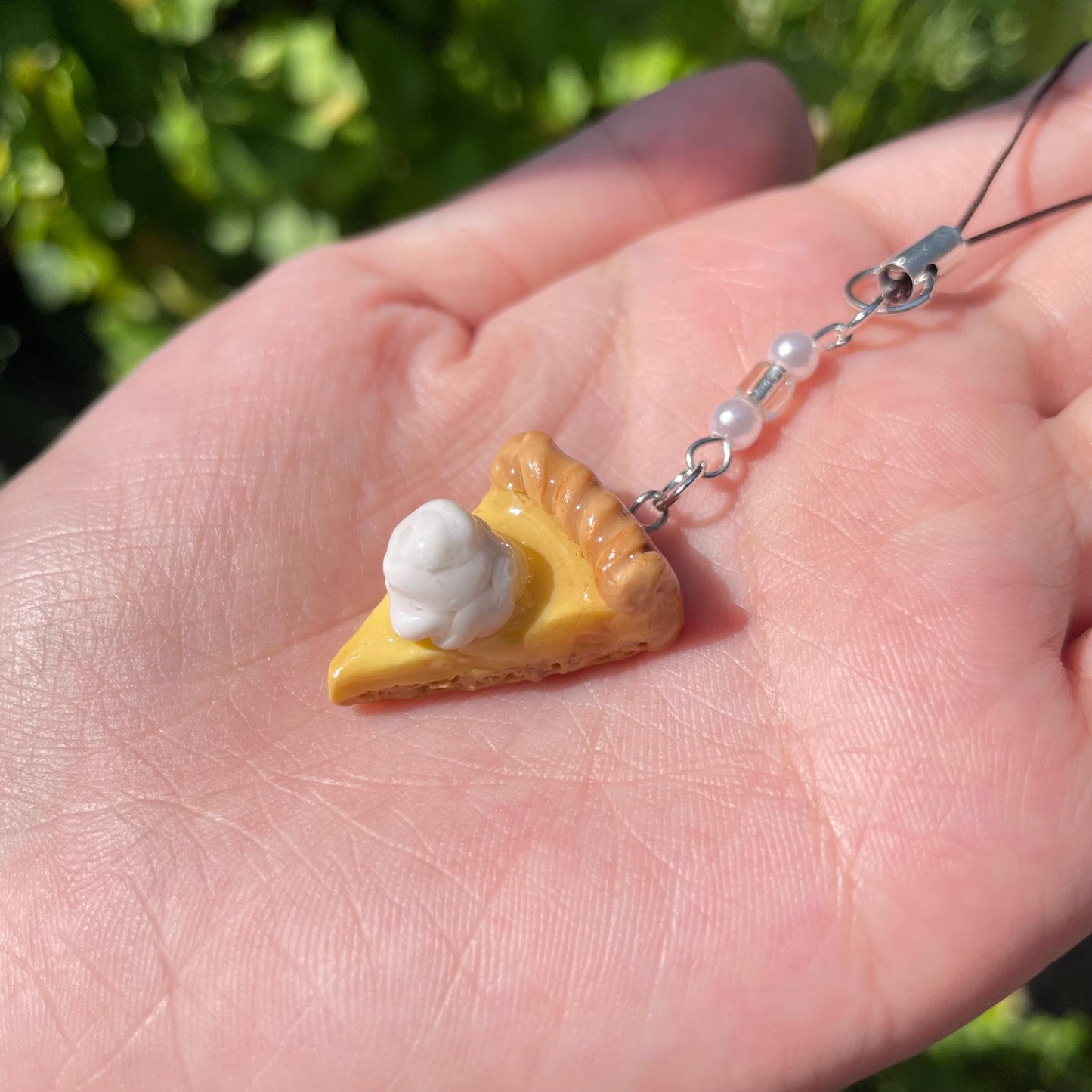 Handmade Polymer Clay Egg Pie Keychain Cute Dessert Keychain Foodie Gift Fun Keyring Cute Food Jewelry Gift for Her