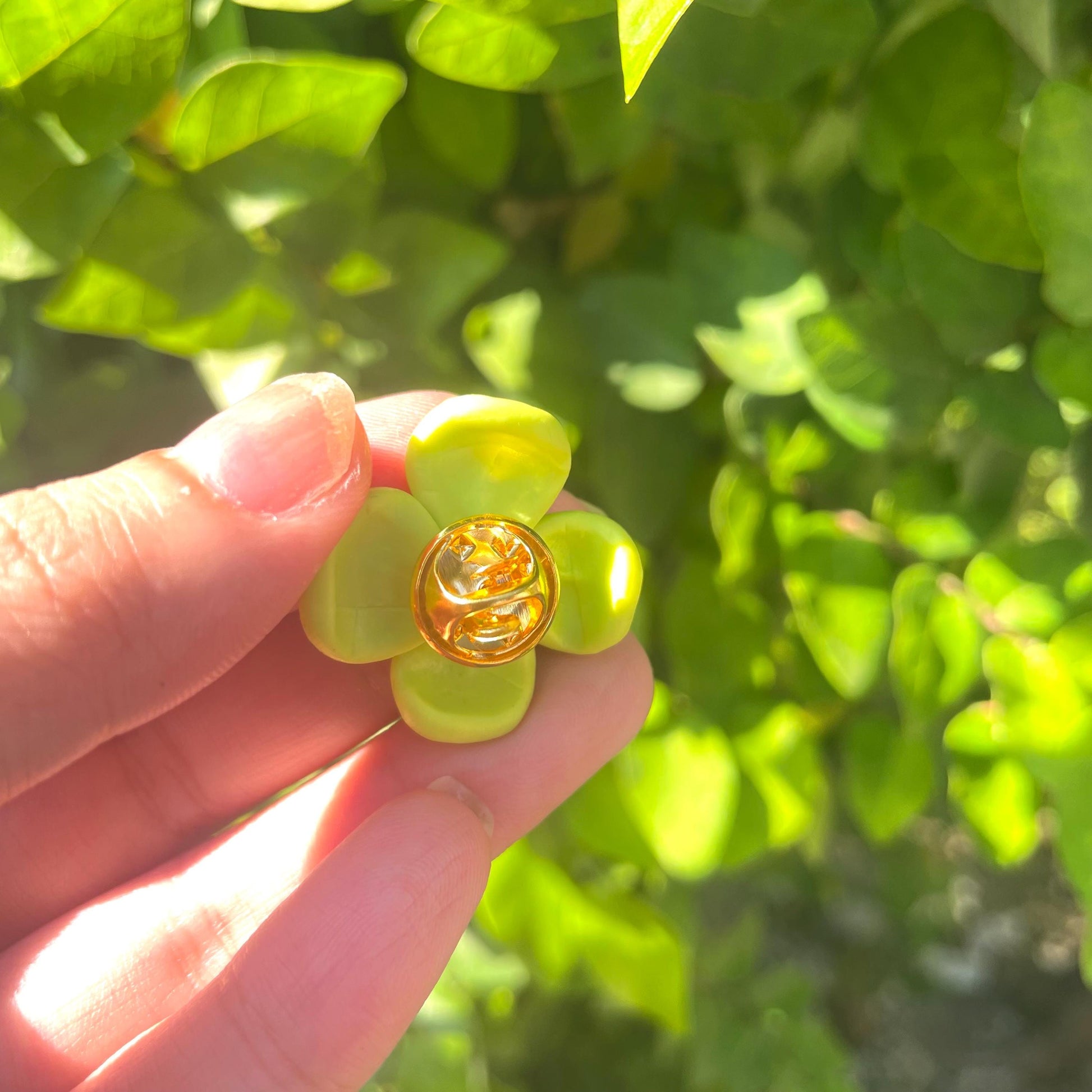 Handmade Clover Pin Cute Green Clover Brooch Lucky Pin Gift Green Pin Gift for Her Gift for Friend Lucky Charm Pin