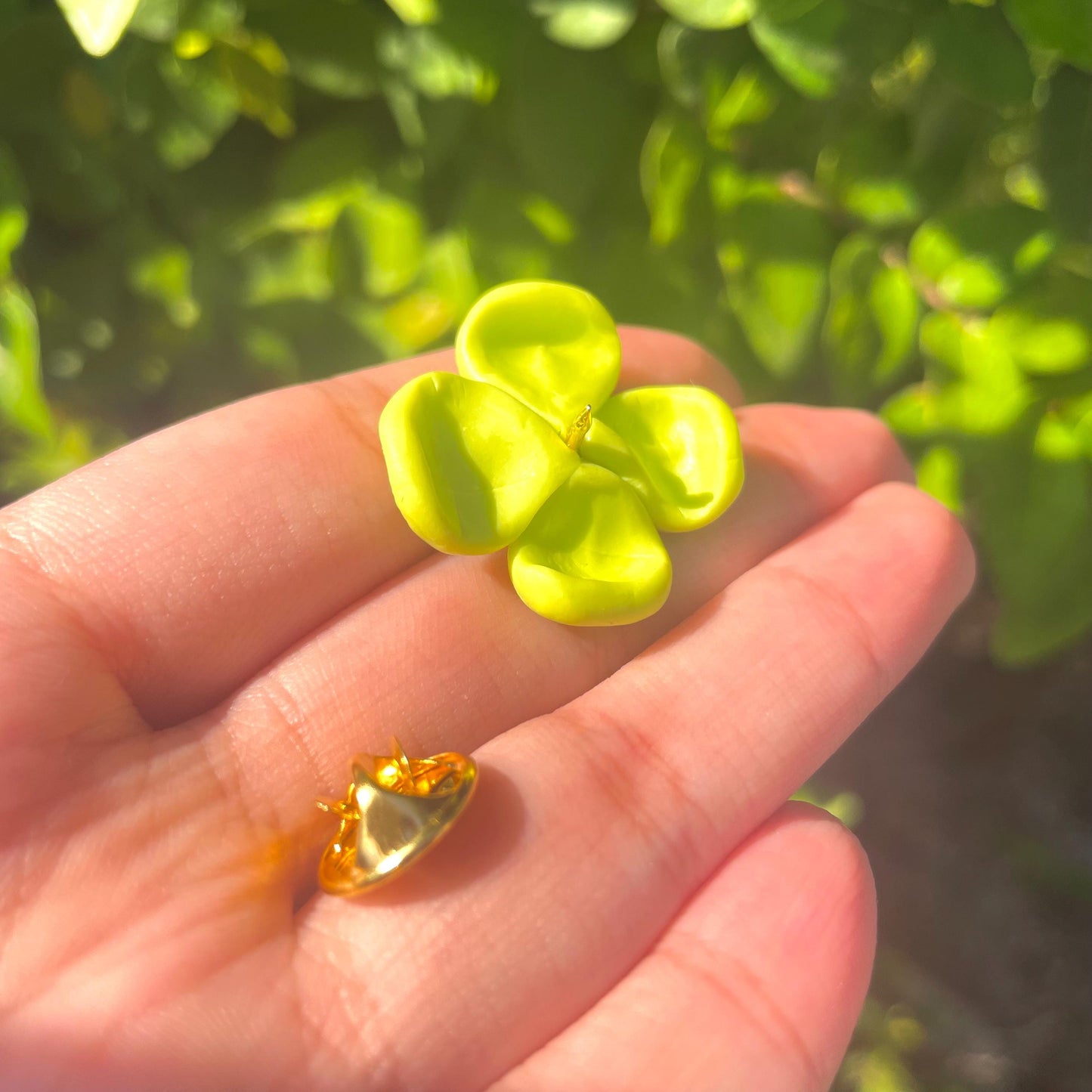 Handmade Clover Pin Cute Green Clover Brooch Lucky Pin Gift Green Pin Gift for Her Gift for Friend Lucky Charm Pin