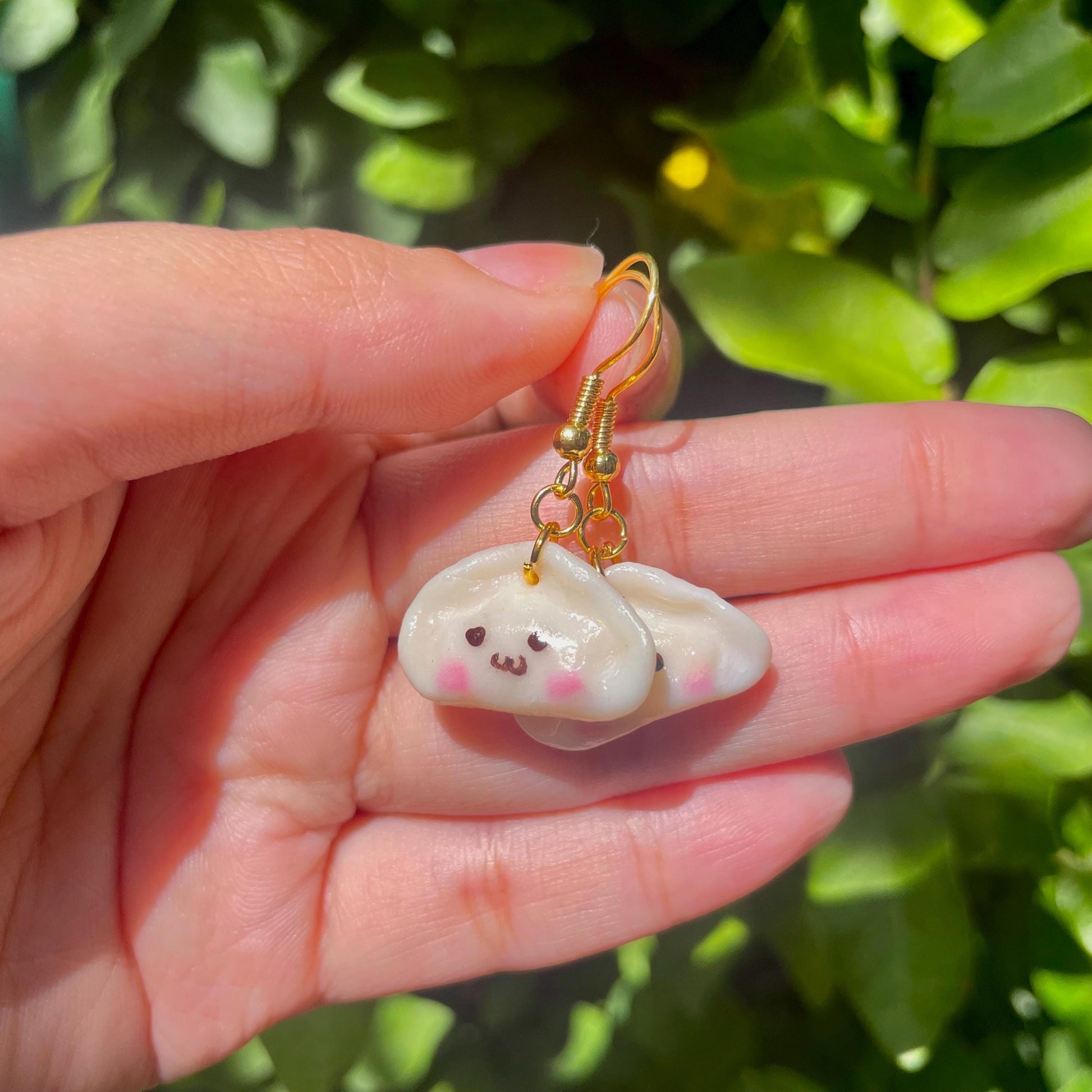 Handmade Kawaii Dumpling Earrings Cute Food Earrings Dim Sum Jewelry Asian Foodie Gifts Gift for Her Fun Accessories