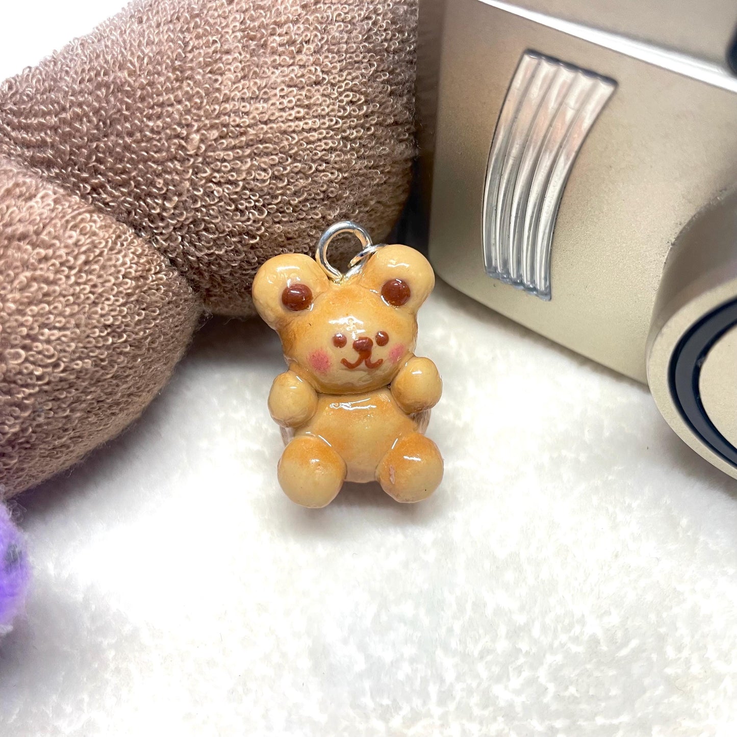 Handmade Polymer Clay Cute Bear Keychain Adorable Bear Keychain Gift for Kids Fun Keychain Cute Animal Keychain Keyring Gift for Her