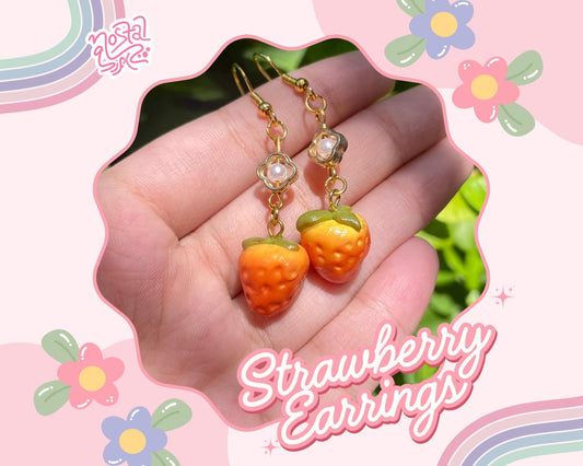 Handmade Strawberry Earrings Cute Summer Jewelry Fruit Earrings Kawaii Accessories Foodie Gift for Her Cottagecore Aesthetic