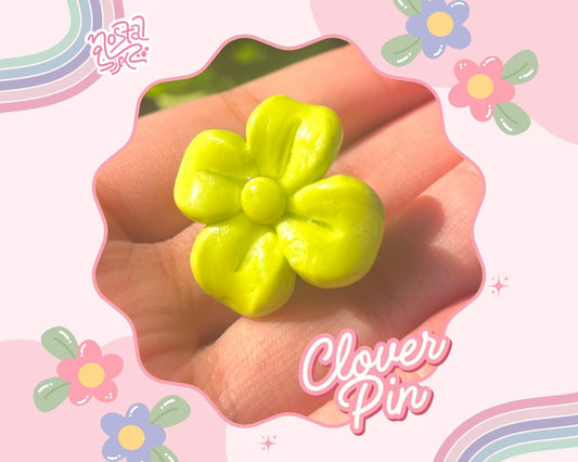 Handmade Clover Pin Cute Green Clover Brooch Lucky Pin Gift Green Pin Gift for Her Gift for Friend Lucky Charm Pin