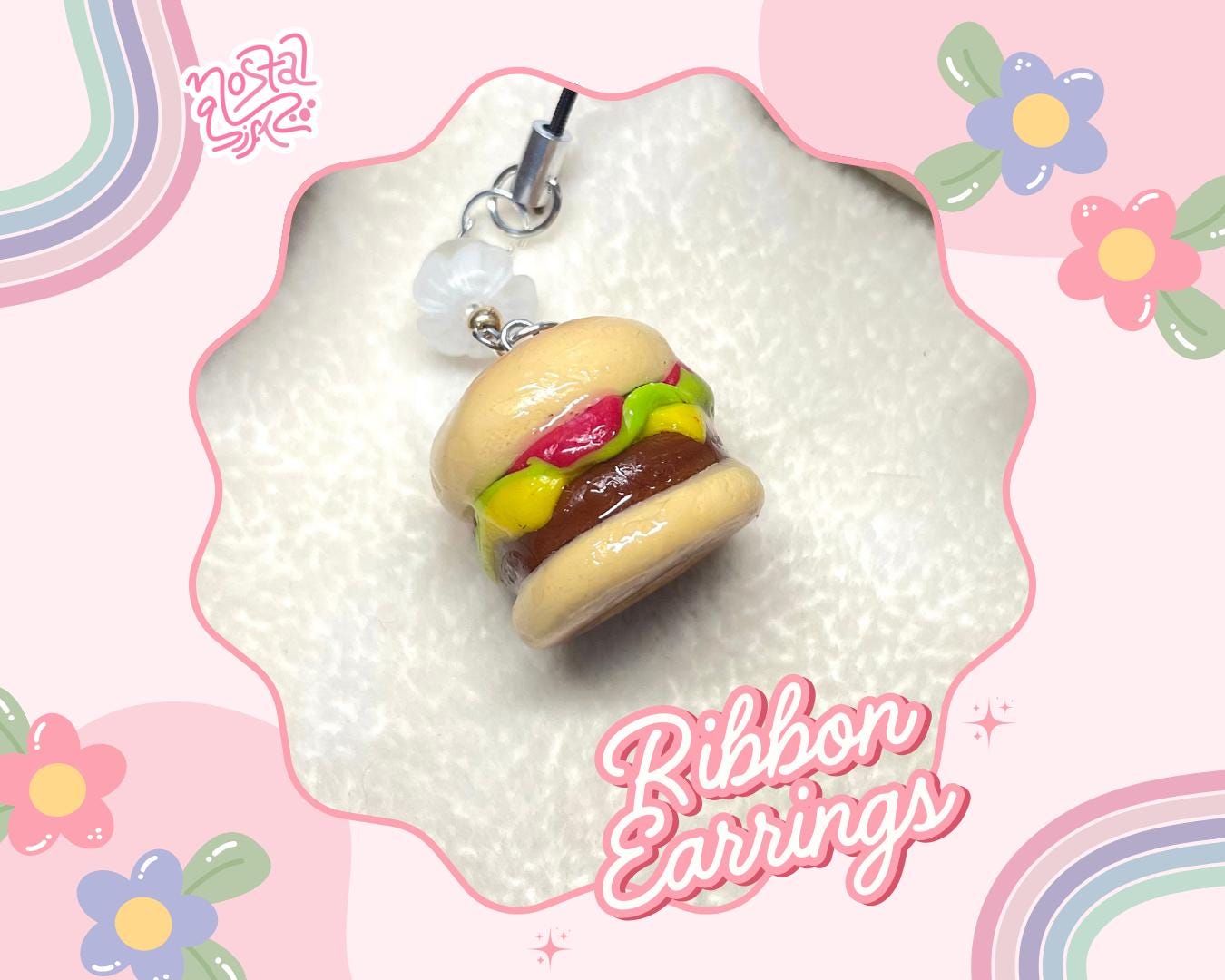 Handmade Polymer Clay Cute Burger Keychain Fun Food Keychain Cute Burger Jewelry Foodie Gift Keyring Gift for Her Unique Keychain