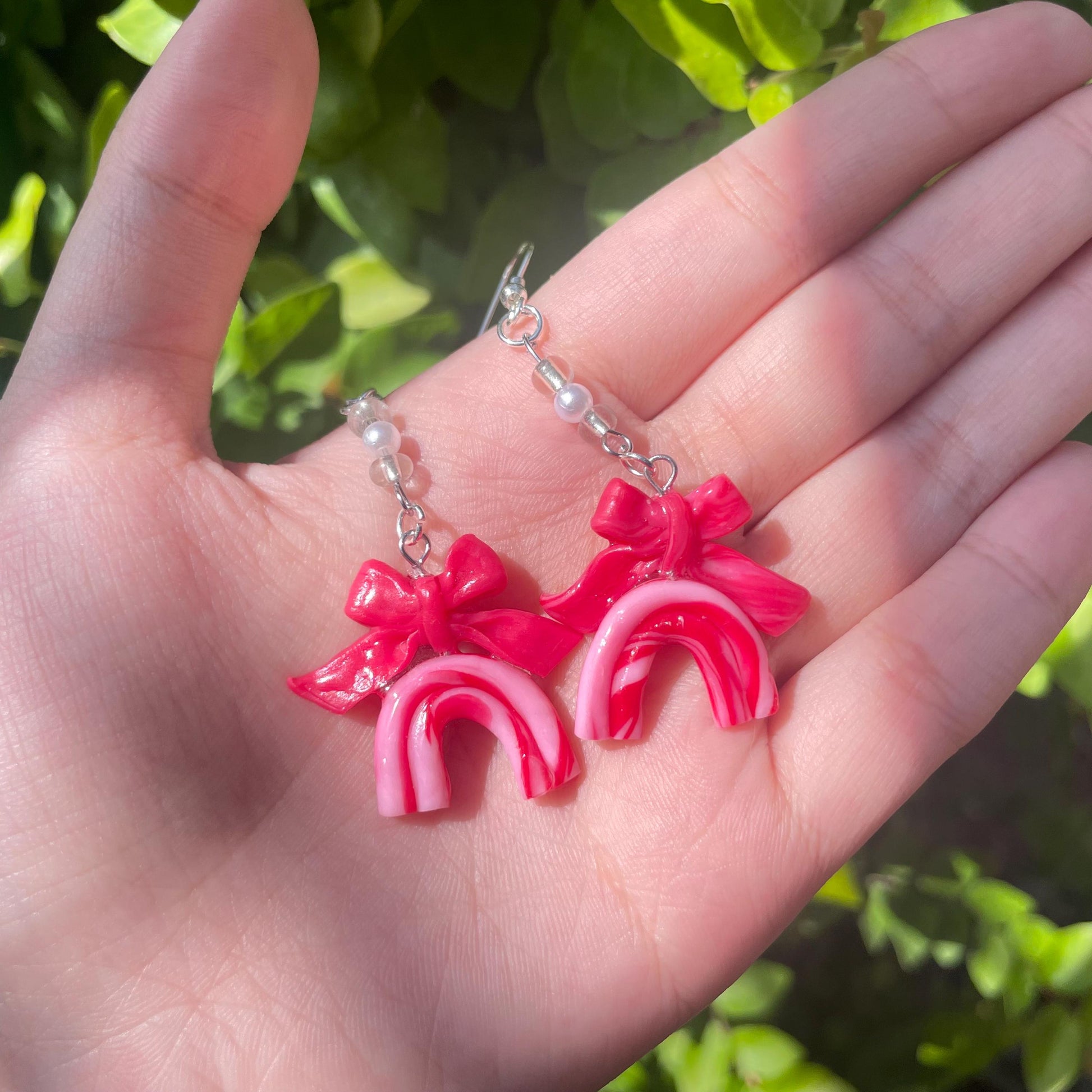 Handmade Ribbon Modern Pink Marbled Earrings Stylish Marbled Earrings Unique Gift for Women Pink Earrings Trendy Jewelry