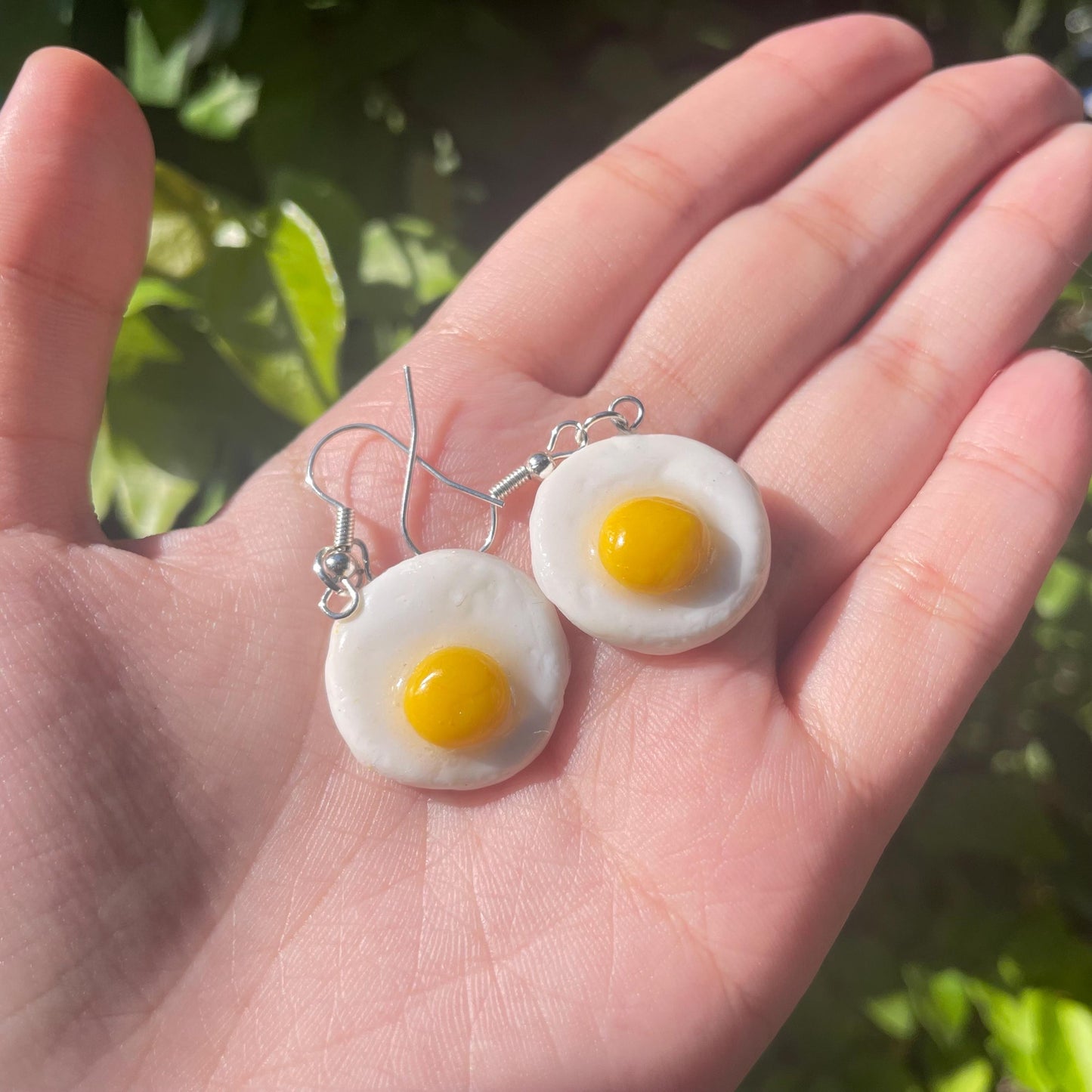 Handmade Polymer Clay Sunny Side Up Egg Earrings Cute Breakfast Jewelry Fun Food Earrings Unique Gift for Women Quirky Jewelry for Foodies