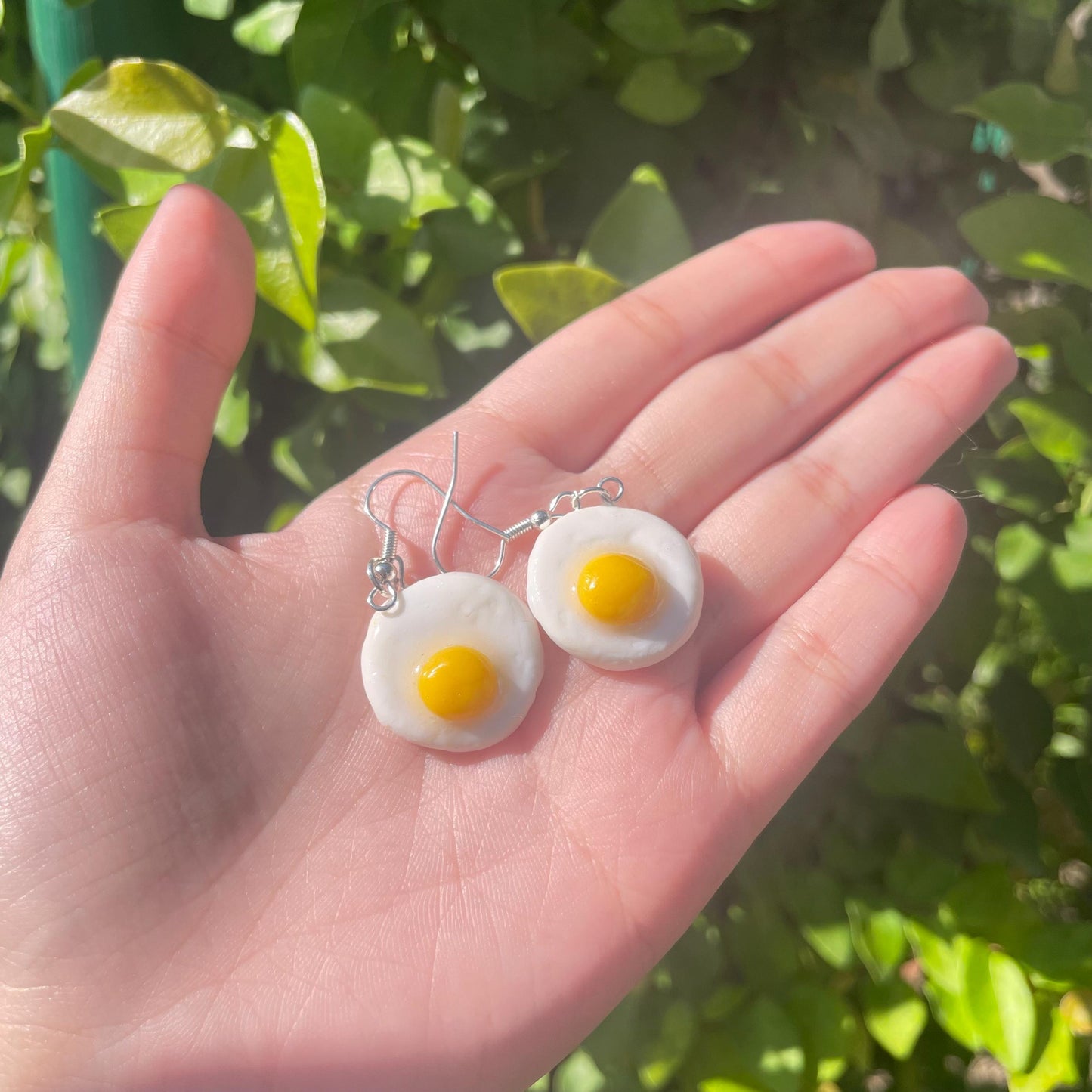 Handmade Polymer Clay Sunny Side Up Egg Earrings Cute Breakfast Jewelry Fun Food Earrings Unique Gift for Women Quirky Jewelry for Foodies